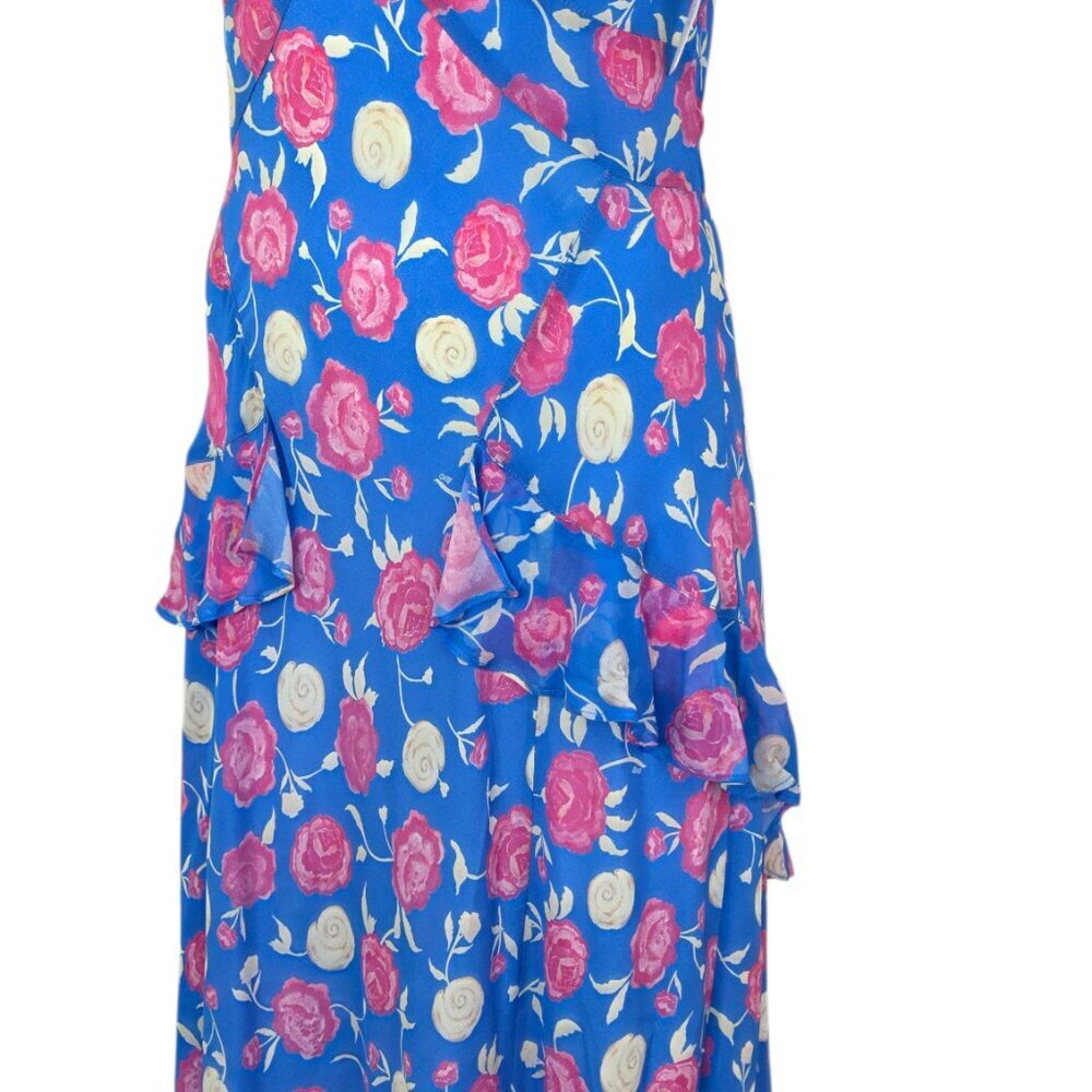 RIXO Evie Silk Maxi Dress, Flutter Sleeve, Tie Back, 100% Silk, Floral, Size 2 - Picture 8 of 11